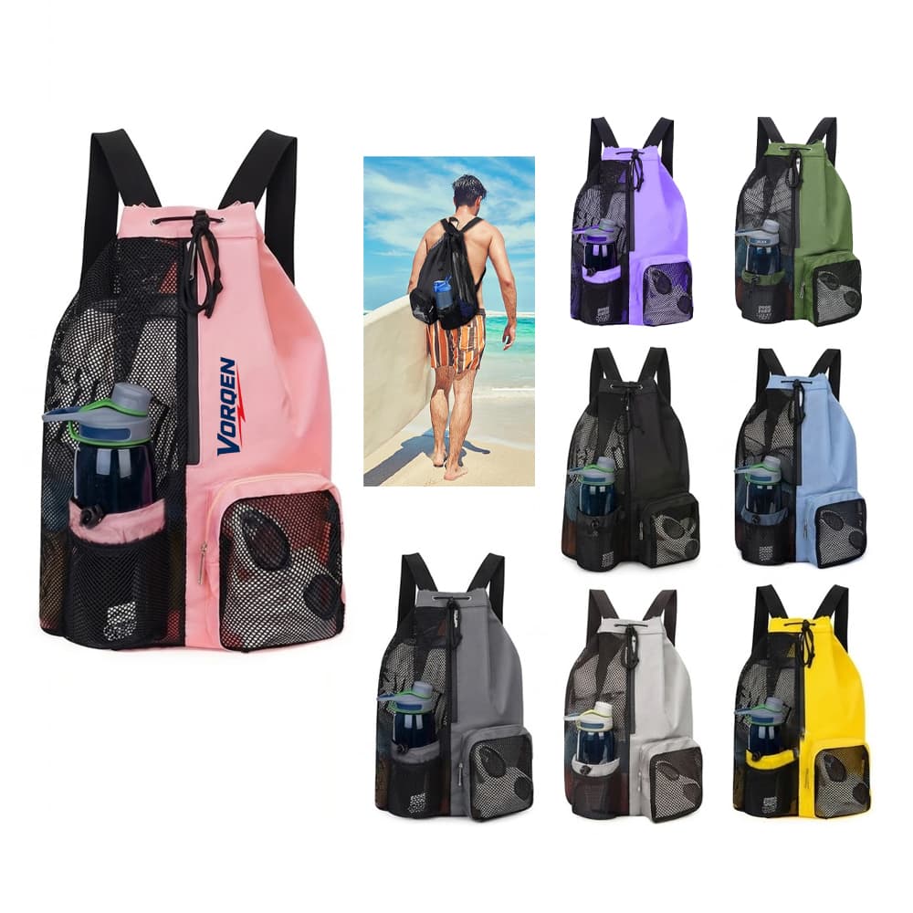 Mesh Nylon Drawstring Backpack
