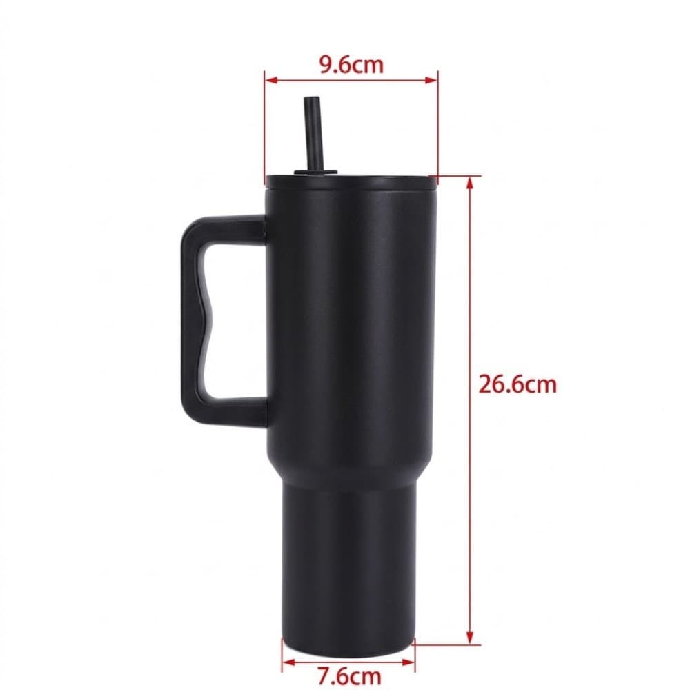 40 oz Double Wall Stainless Steel Tumbler w/ Straw gallery 1