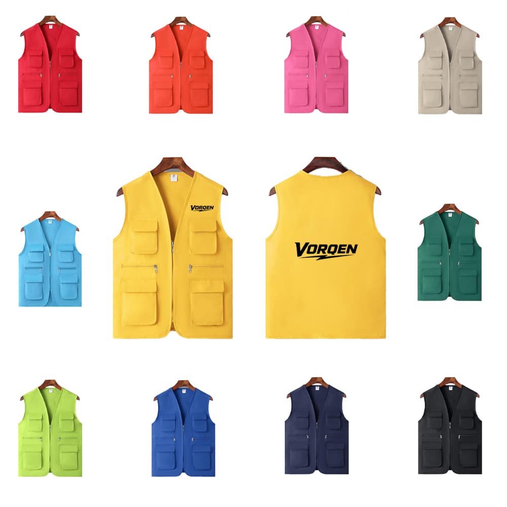 Zippered Multi-Pocket Utility Vest - Custom Wholesale APPAREL | Alogo Solutions