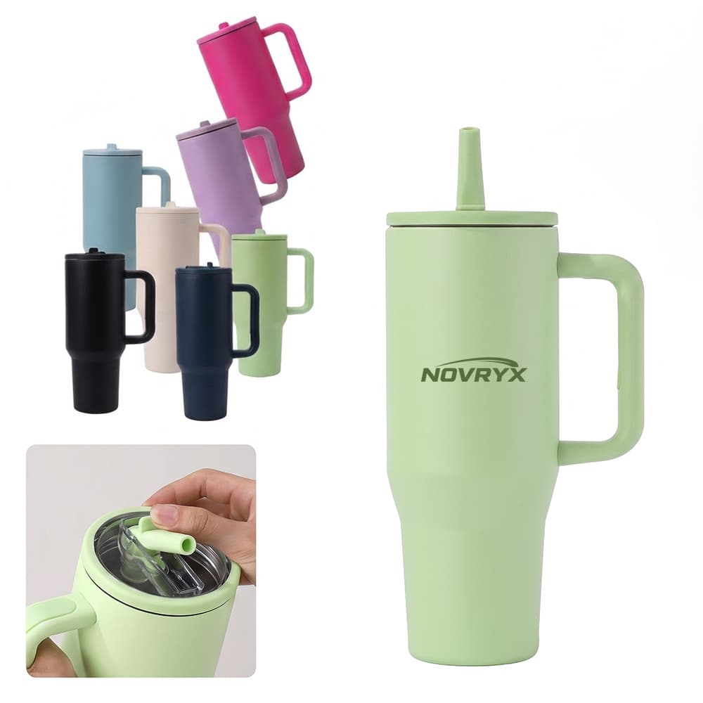 40oz Insulated Spill Resistant Tumbler w/ Straw - Custom Wholesale TUMBLERS | Alogo Solutions