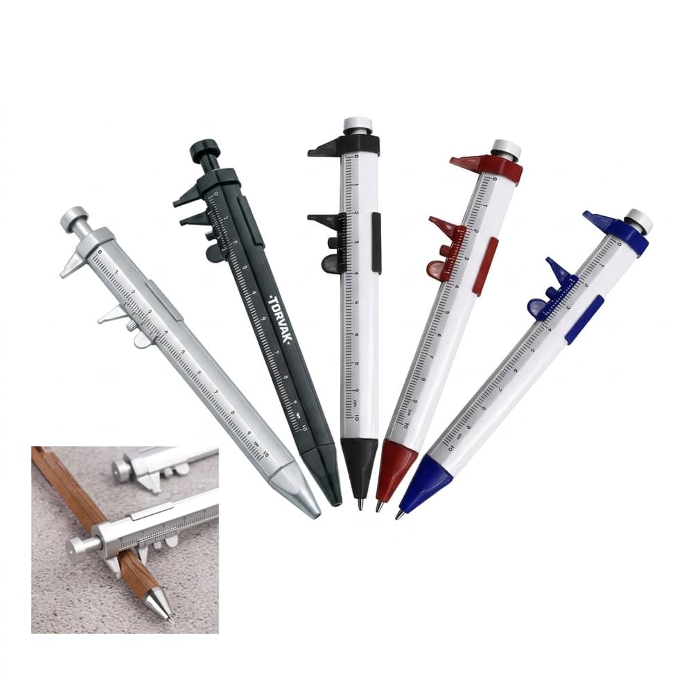 Retractable Caliper Ruler Ballpoint Pen - Custom Wholesale PENS BALLPOINT CLIP ACTION | Alogo Solutions