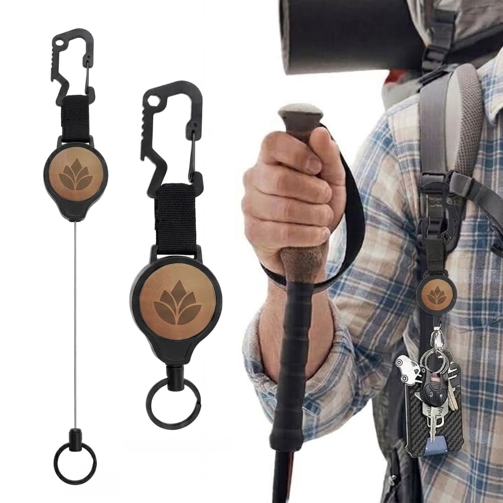 Retractable Carabiner Badge Reel w/ Keyring - Custom Wholesale BADGE HOLDERS RETRACTABLE | Alogo Solutions