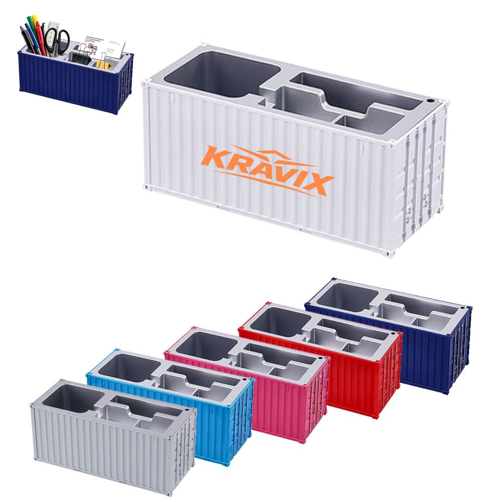 Container Shaped Desktop Pen Holder - Custom Wholesale DESK ACCESSORIES | Alogo Solutions